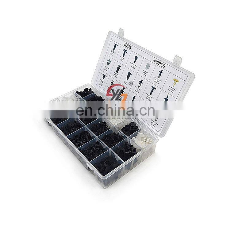 HE33 High-quality Fastener Rivets Clips Set Bumper Retainer Kit Body Clips Assortment 830PCS/SET