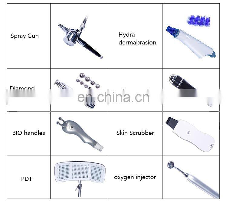 Professional 8 in 1 ultrasonic face deep cleaning dermabrasion machine with pdt