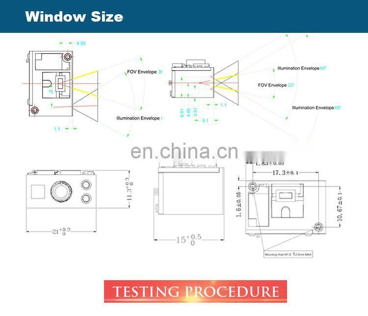 Scan Code Terminal ATM VTM Embedded RS232 USB Mini CMOS 2D 1D Barcode QR Scanner Module