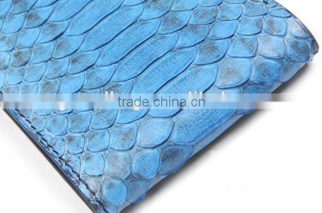 High Quality Turquoise color Unisex Genuine Real Python Skin leather Short Wallet for Women
