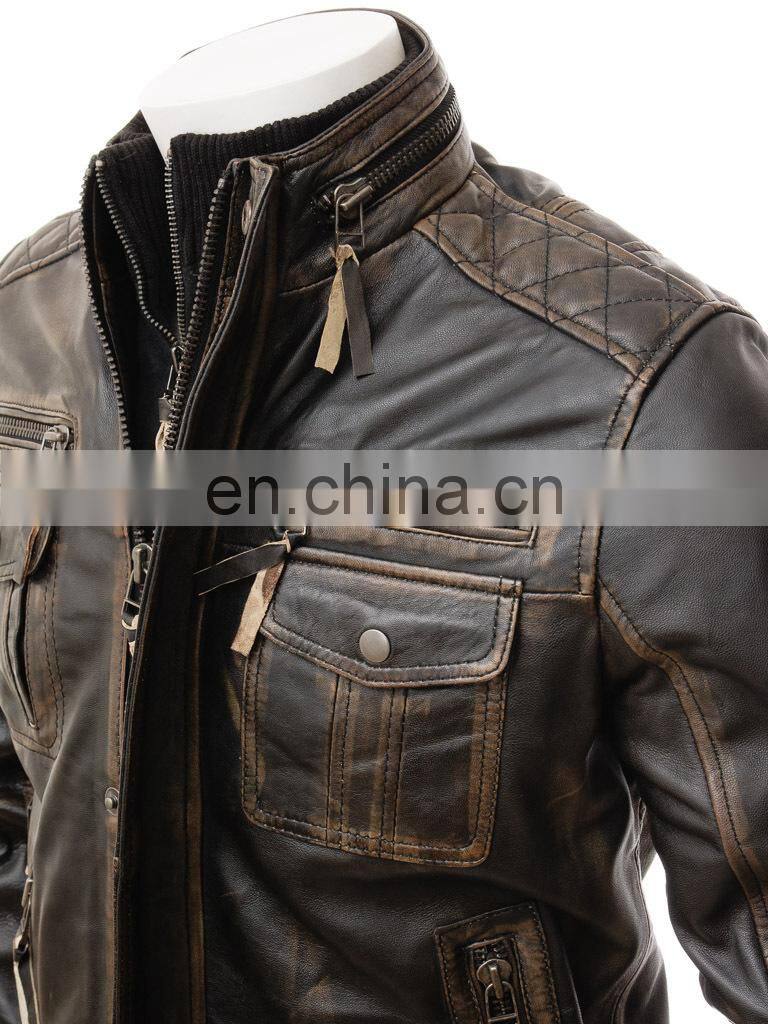 Fashion Design Winter Zipper Leather Jacket Leather jacket casual men's jackets