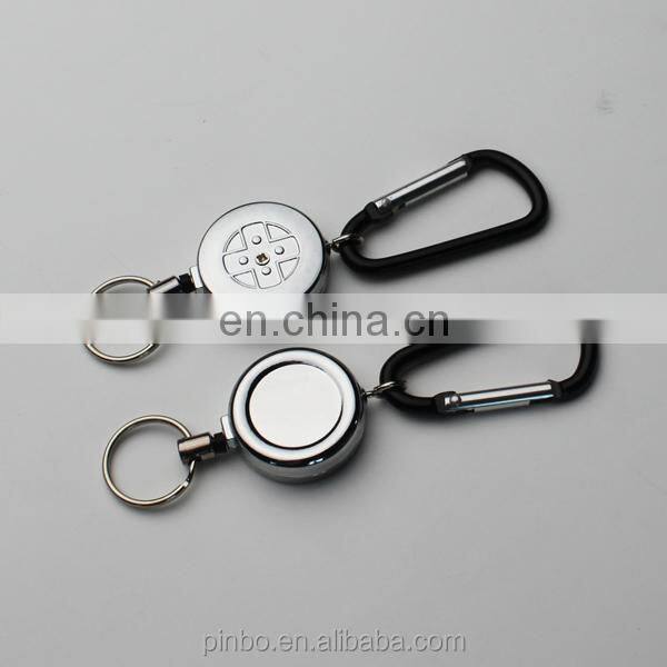 Metal Retractable Reel Badge Holders with Carabiner