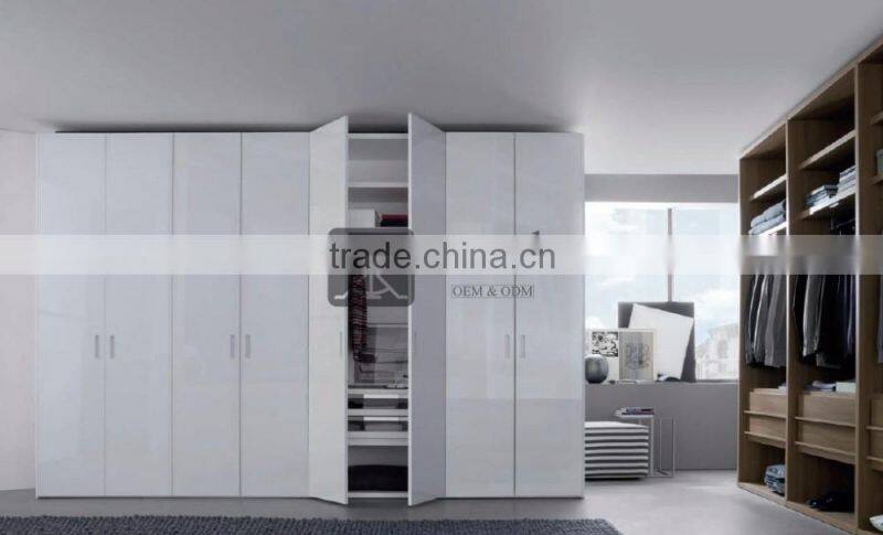 WD-015 Modern Bedroom Wall Plywood White Wardrobe