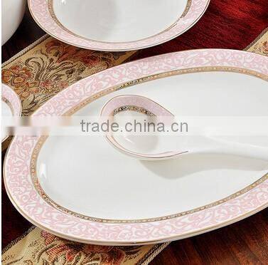56 pcs Alibaba China Supplier Wholesale Ceramic Dinner Plate Set