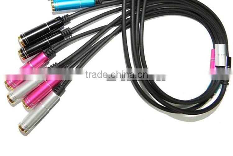 2016 top selling products in alibaba 3.5mm aux cable 1 Male to 2 feMale Stereo Aux Audio Cable for iphone 6 free samples