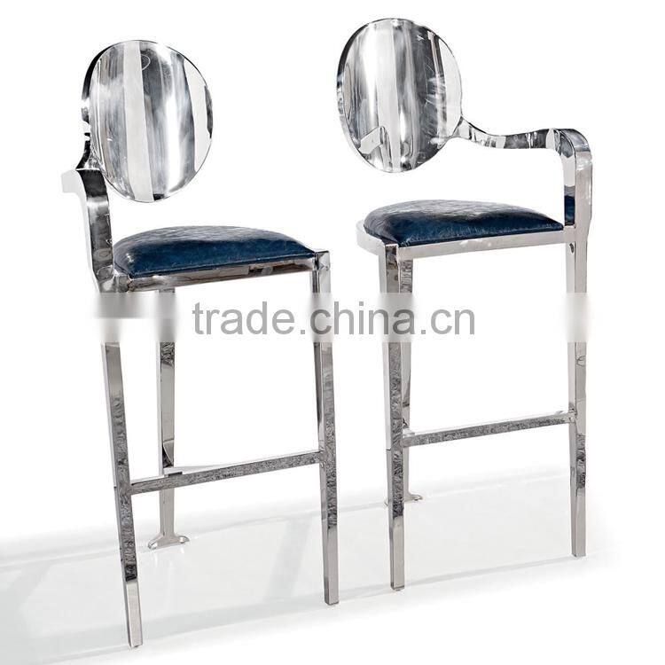 High stainless steel bar chair PU leather