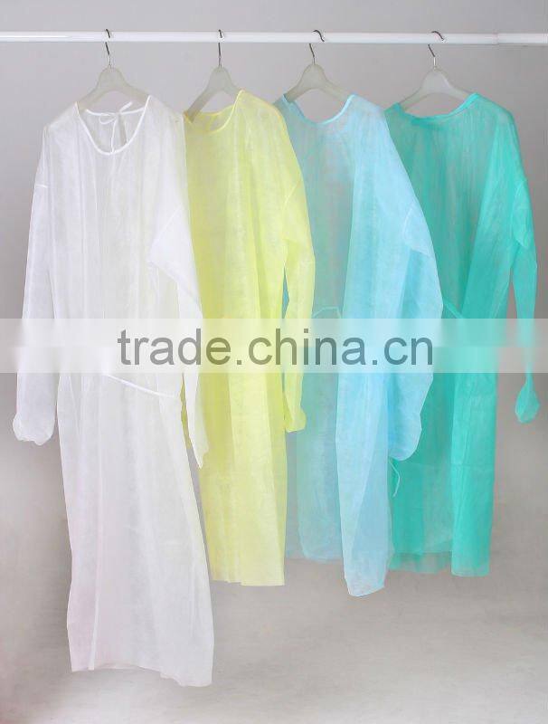 Disposable non woven PP isolation gown elastic waist