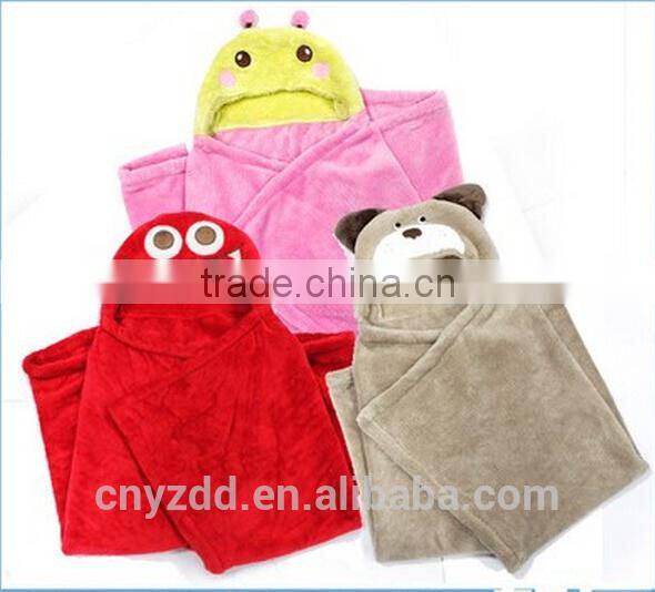 Hooded Animal Blanket for children/Animal Fleece Blanket with Hooded