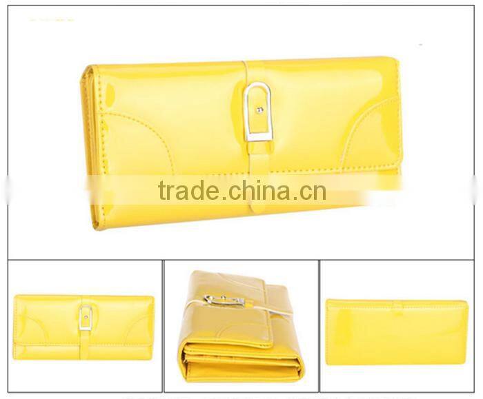 Fashion bright pu lady long wallet
