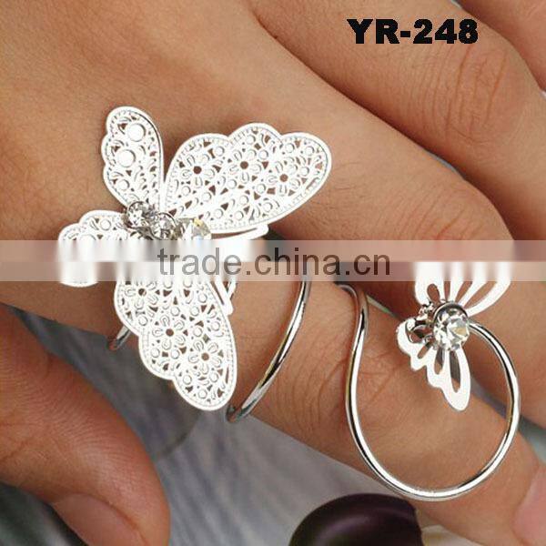 Wholesale Elegant Gold And Silver Plating Butterfly Wedding Smart Ring