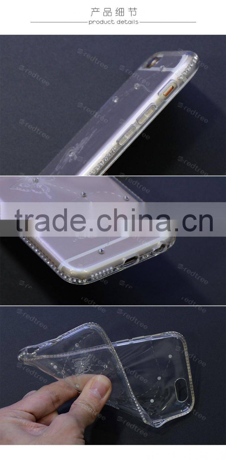 2016 Diamond Transparent Soft TPU High-end Phone Case for Iphone 6s 6plus 7