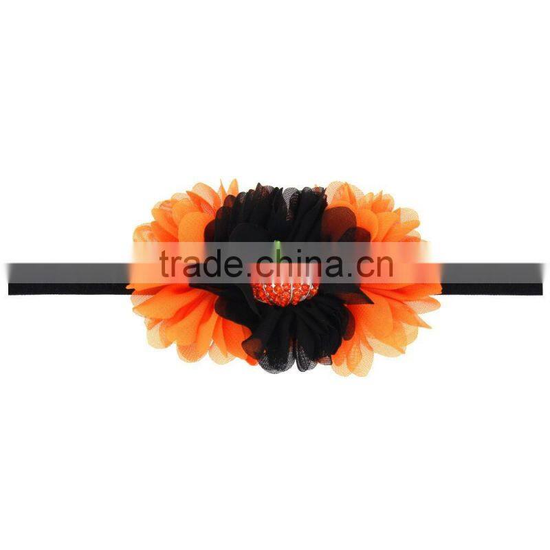 Hot-sales baby black flower Headband girl Halloween flower hairband Toddler baby large black flower Headband wh-1829