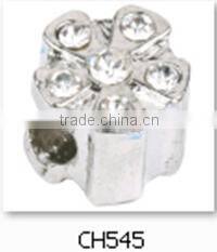 silver loose beads with white crystal jewelry Accessories beads