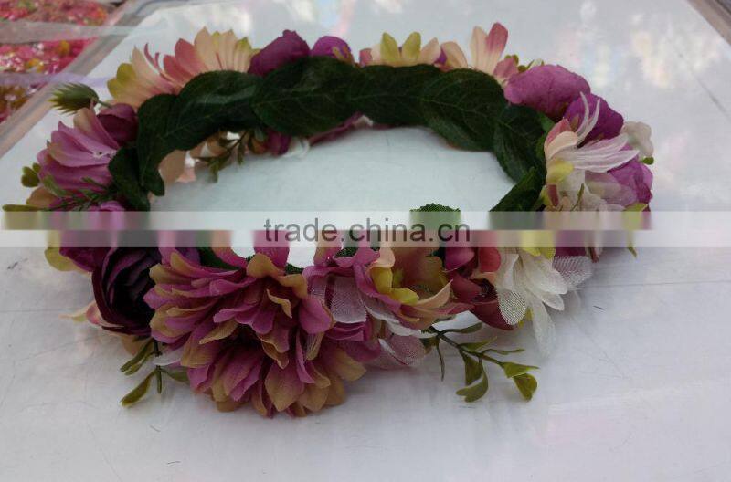 wholesale Fashion tiara flower crown headband women wedding garland crown handband girls