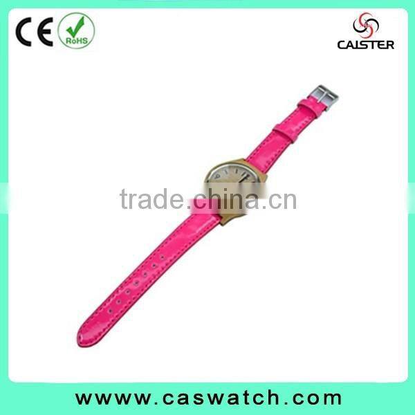 charming casual Arabic face wood watch, custom made wooden men's women's watch, wood case with red leather strap watch