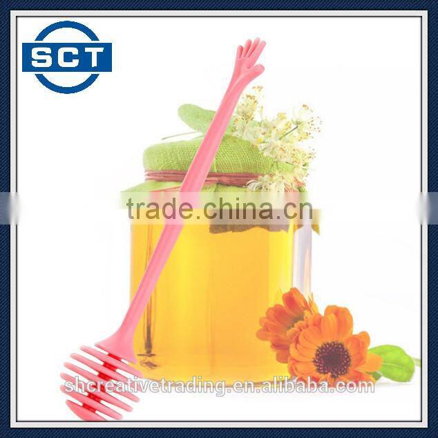 Plastic Long Handle Spiral Head Honey Sugar Dipper Stirrer Stick
