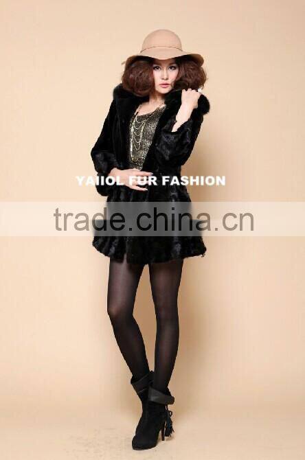 natural European silver mink fur coat from China supplier