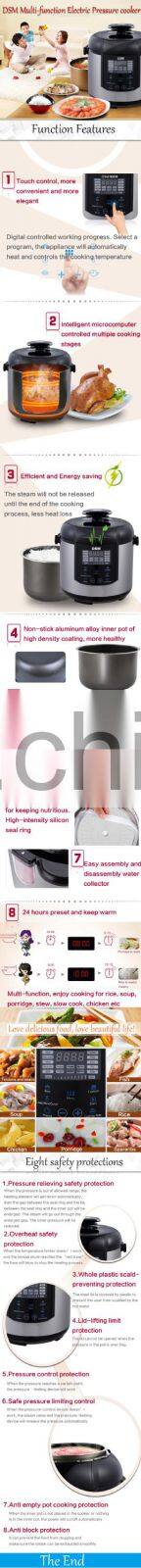 Stainless Steel 6 quart Electric Pressure Cooker CY-A60