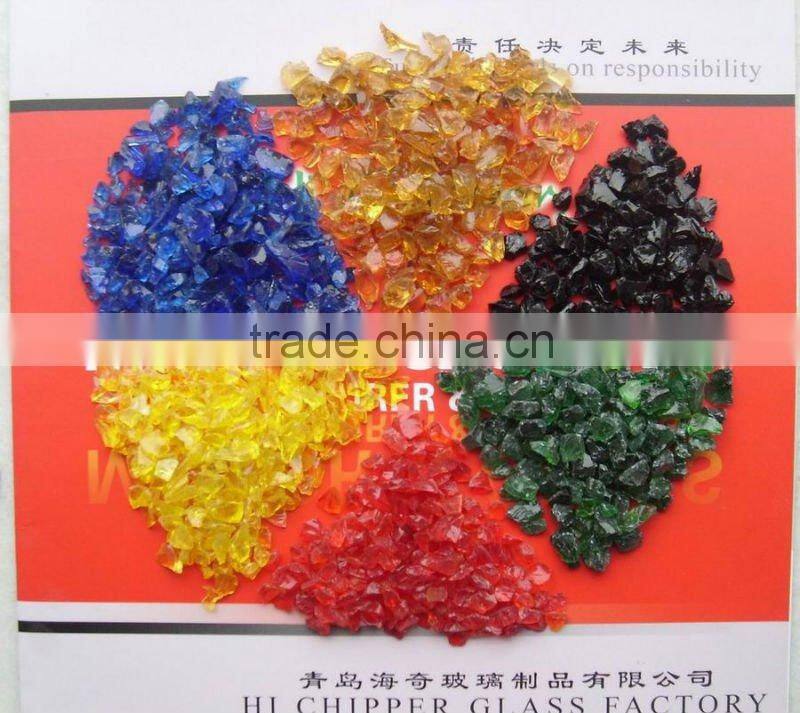 crushed dark blue glass