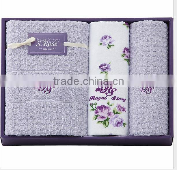 Hot sale 100%cotton gift pack towel set