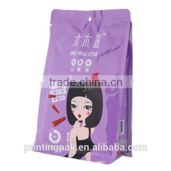 Snack Use and BOPA+PE Plastic Material three side sealed packaging bag