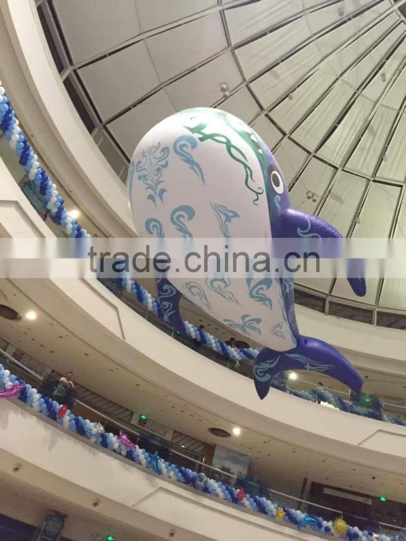 Blue whale shape PVC balloon for party , giant PVC balloon , helium balloon