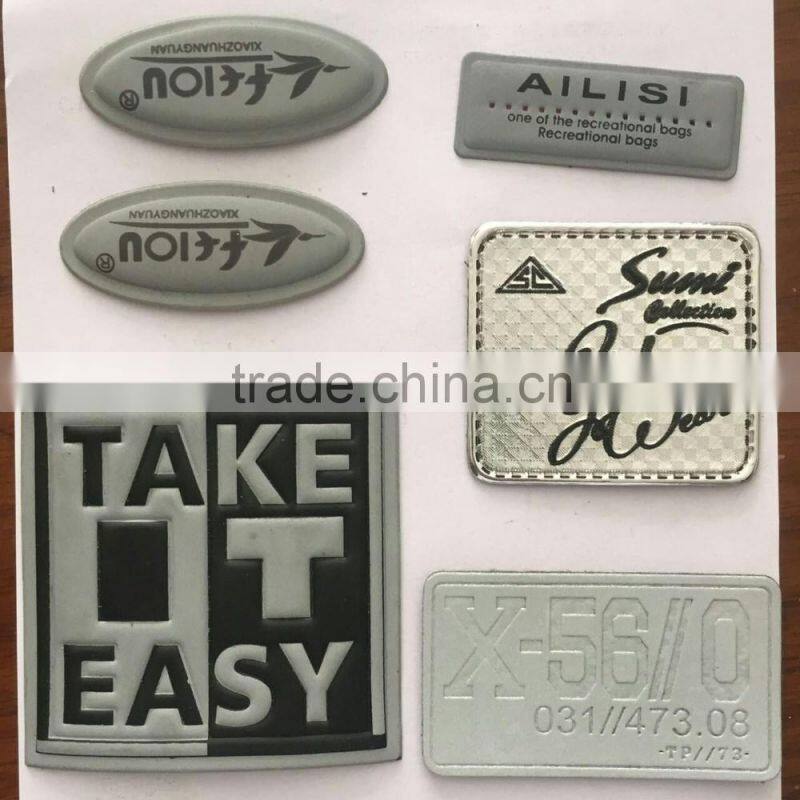 High quality fashion cool design custom brand handbag logo style reflective garment label