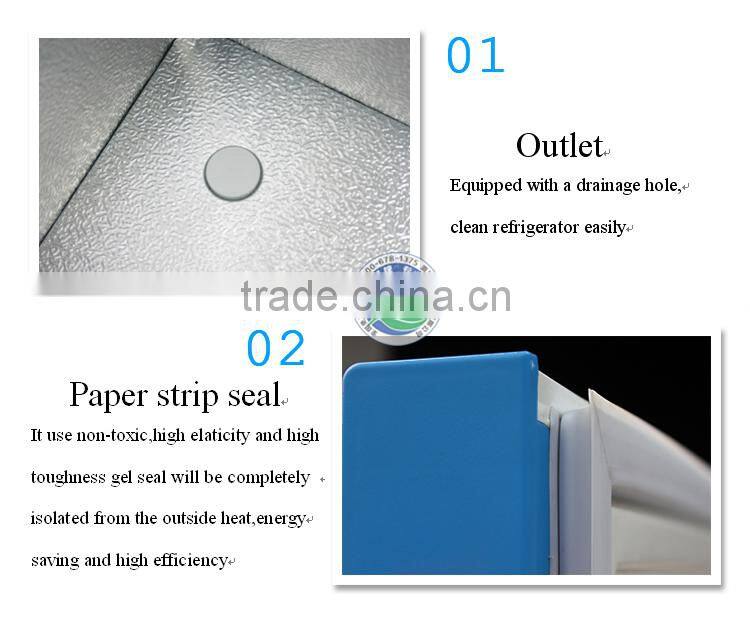 Top open door chest freezer,deep freezer with lock&key,interior lamp,inner glass door
