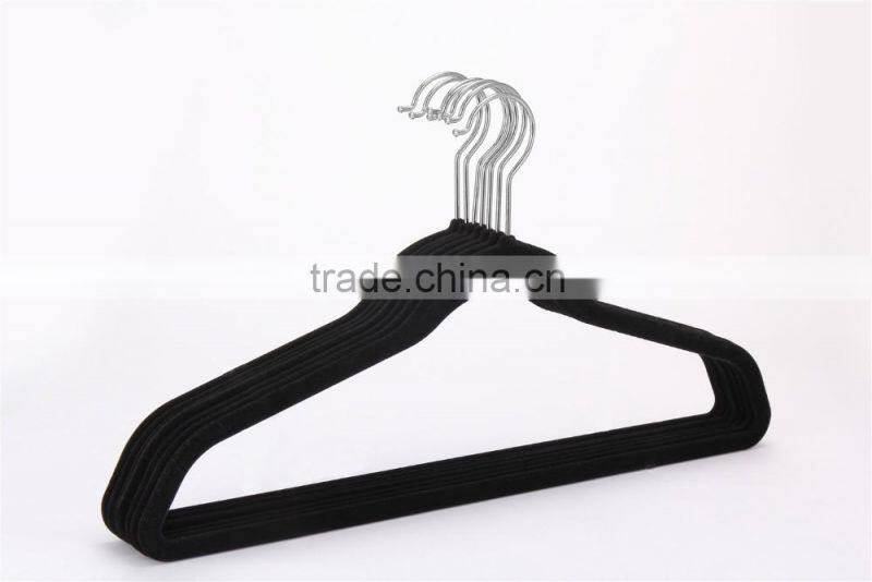 flocked clothes hanger with shoulder pads HM-010