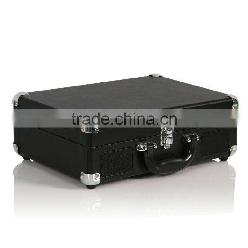 2015 Newest portable suitcase turntable player vinyl player with bluetooth