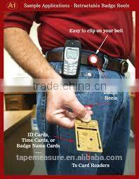 Novelty fashion metal retractable id badge holders cheap hot business gifts item with Your Logo or Name