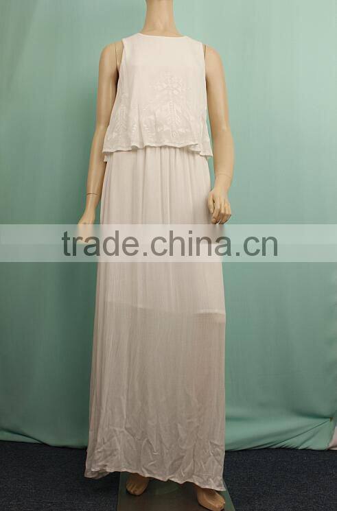2016 Summer cotton fashion plain dyed casual long maxi dress HD150432032