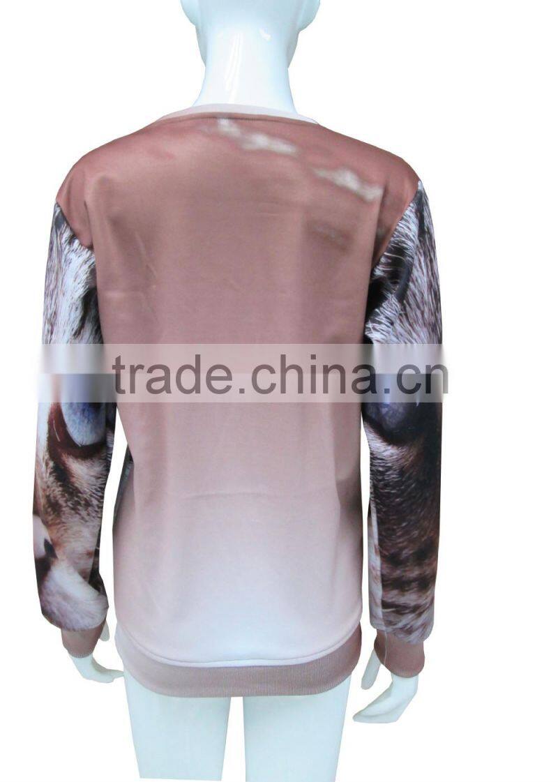 custom printed any logo long sleeve women sweatshirt high quality