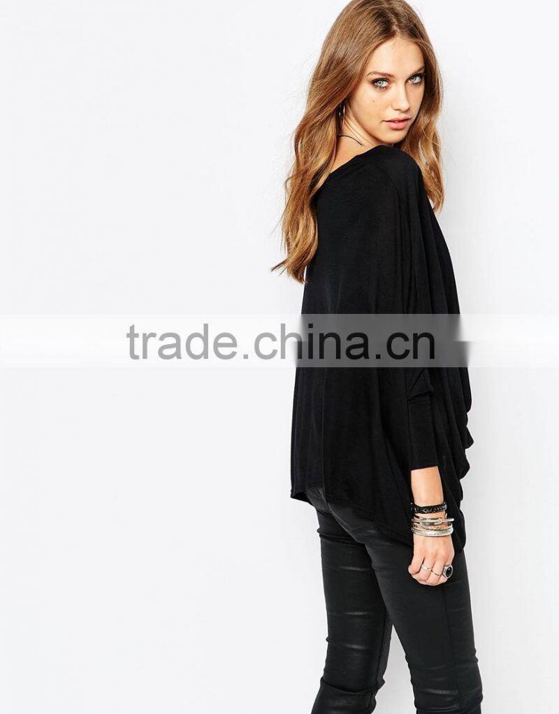 2015 Wholesale high quality fashion kimono sleeves blouse