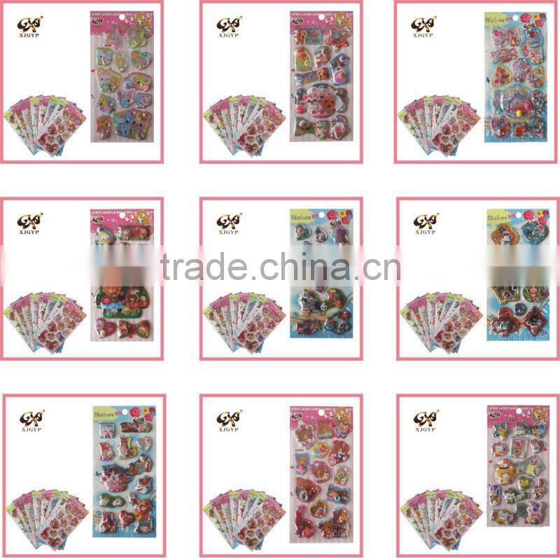 clear 3D sticker with crystal/clear 3D sticker with beads/removable 3D sticker