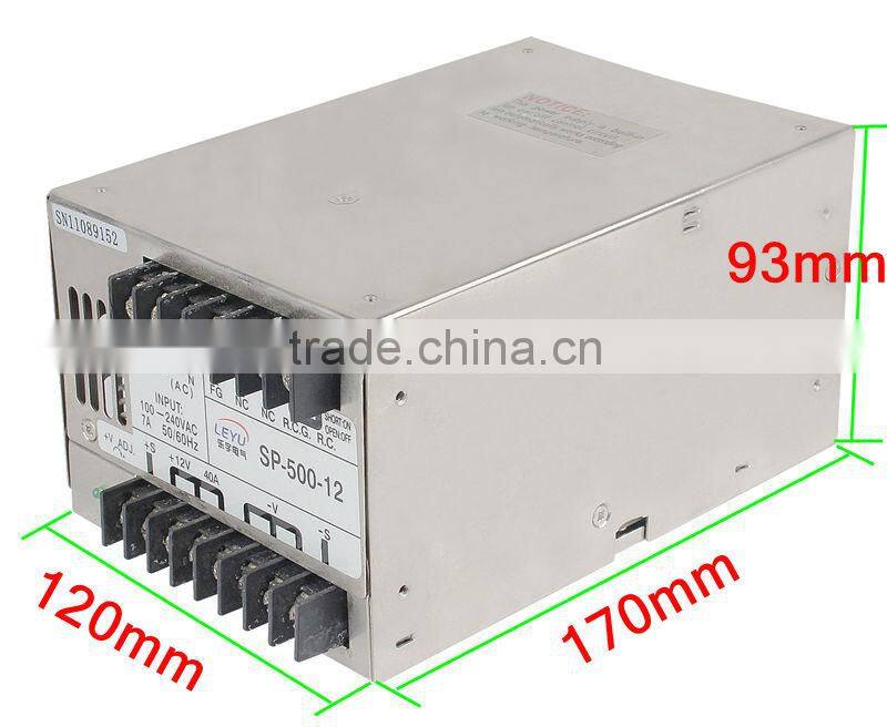 CE ROHS 500W built-in active 110v 220v input to 24v output PFC converter