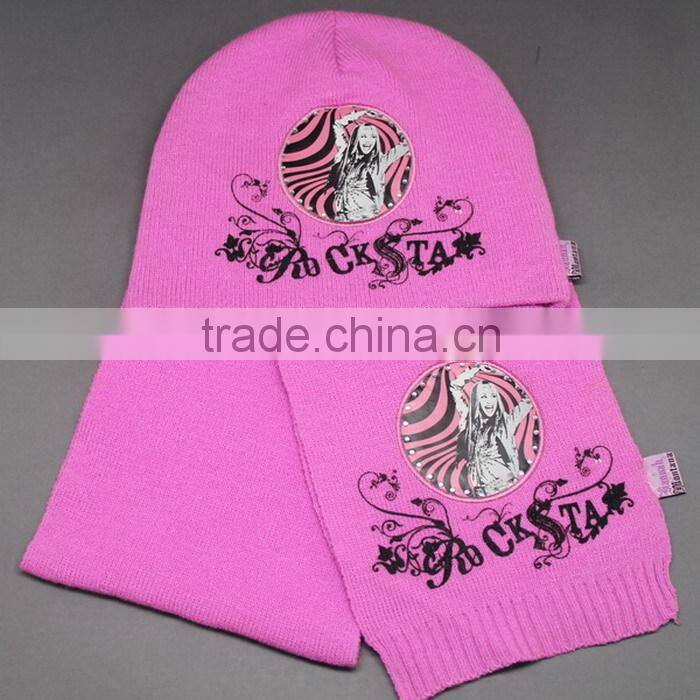WHOLESALE KNITTED CHILDREN WINTER HAT AND SCARF SET WHOLESALE LOGO SETS