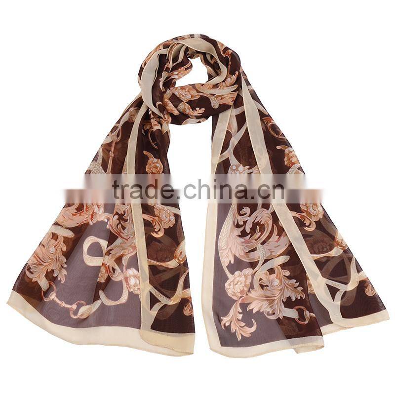 Classic Light Chain Belt Scarf print Hot Sale Whole Sale Chiffon Scarf In stock
