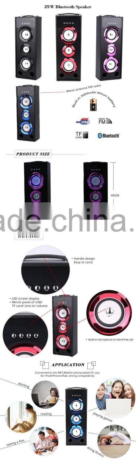 BBQ KBQ-166 25W 3000mAh new portable Wood Buetooth Speaker