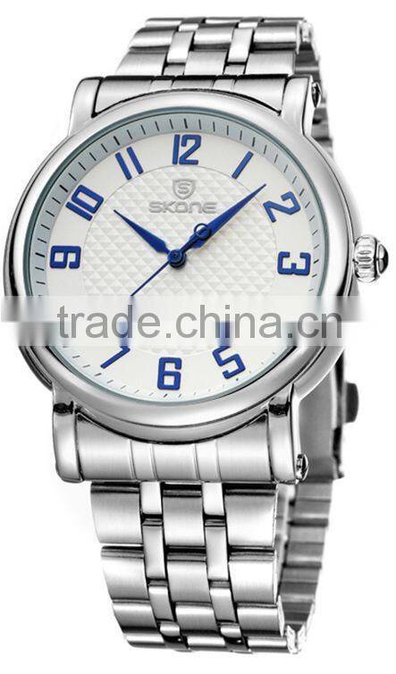 SKONE 7214 cheap mens water resistant japan movt quartz watch stainless steel