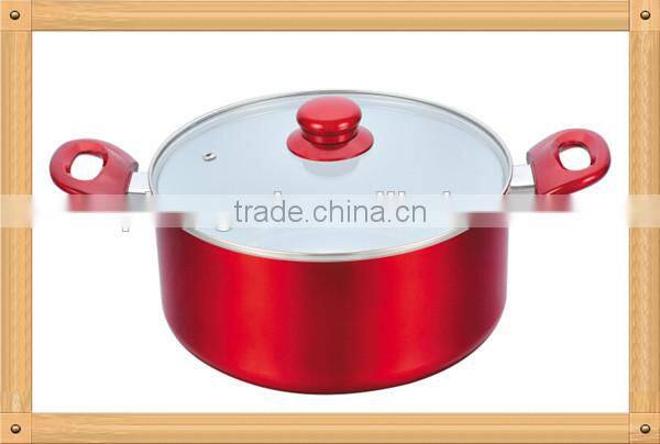 New design aluminum stretching metallic pot with two handles