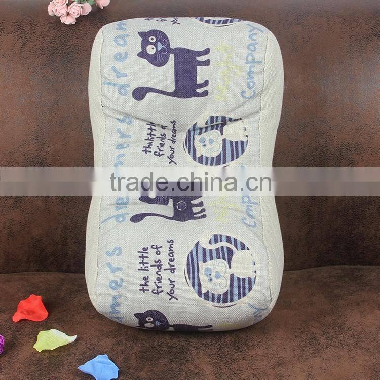 2015 new office pillow Cartoon cat waist cushion cover thicken Cotton and linen waist cushion