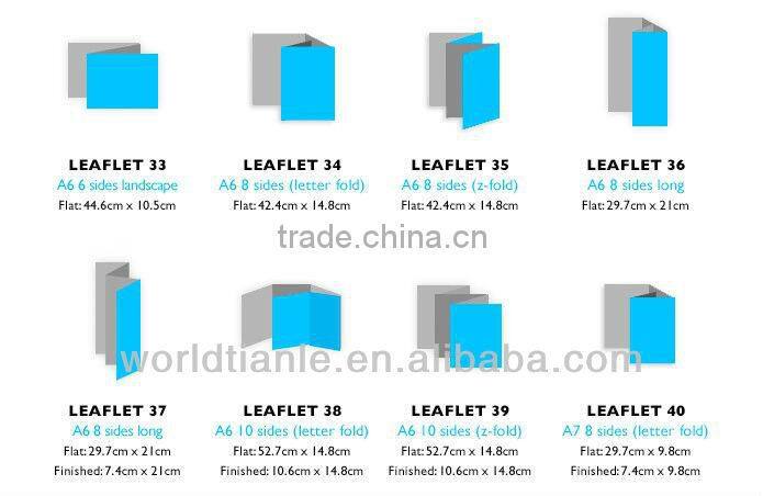 2013 Hot Sales! A4 Size full color printing folded Leaflet for hair dying