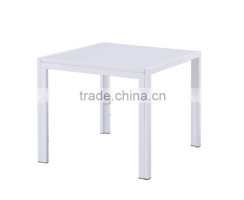 White MDF top powder coated leg end table