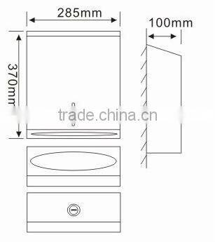 Square Desigin unique paper dispenser hang on wall toilet paper holder 6803