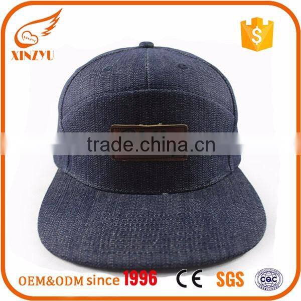 Custom 100% cotton snapback caps short bill 5 panel baby hat snapback cap
