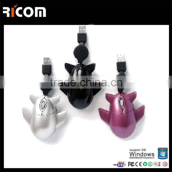 Fashionable gifts custom logo usb wired airplane computer mouse