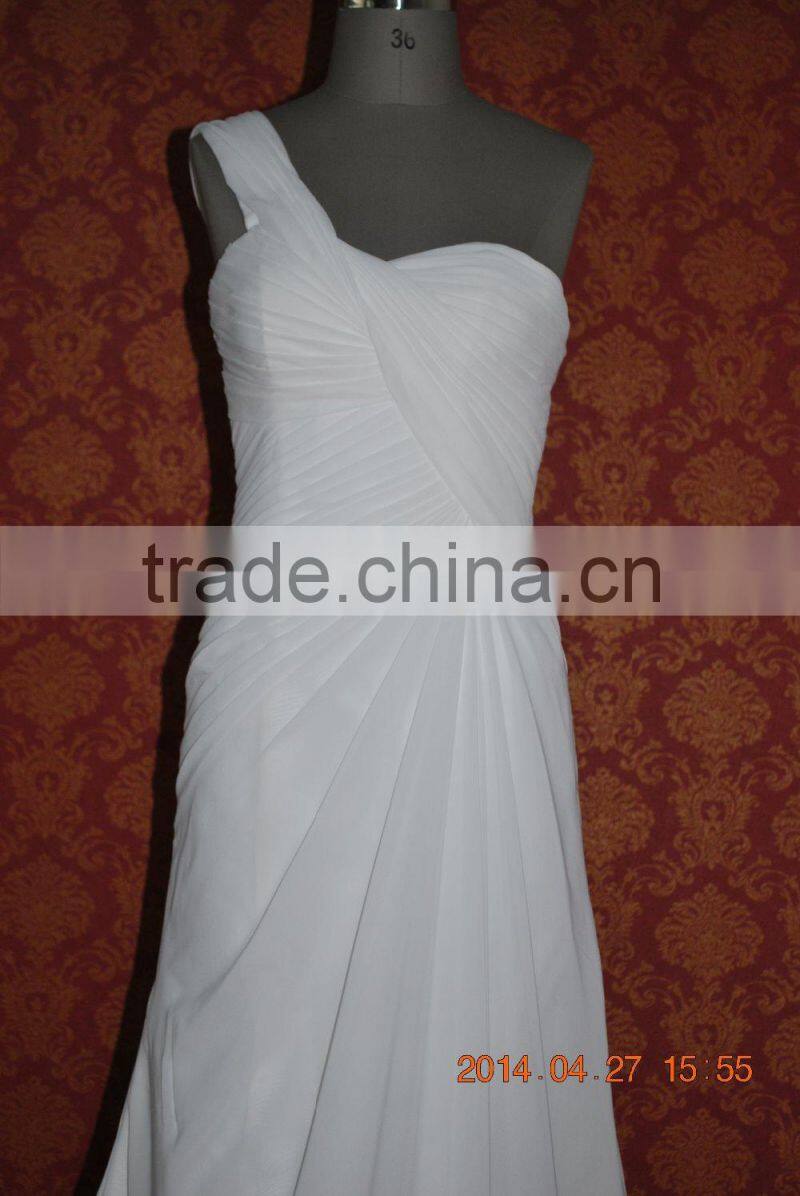 (MY0022) MARRY YOU One Shoulder Flowing Chiffon Mother Of The Bride Beach Wedding Dress