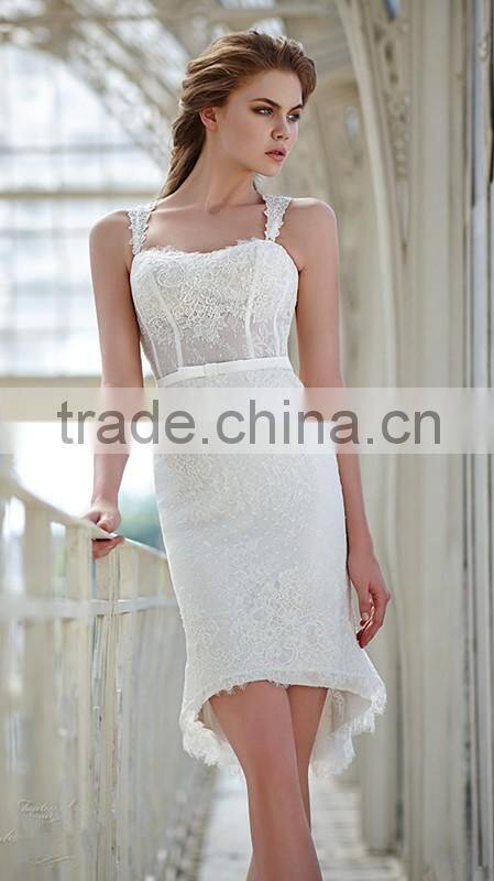 (MY1119) MARRY YOU China Lace Strap Sweetheart Elgant Short Wedding Dress For Lady 2015