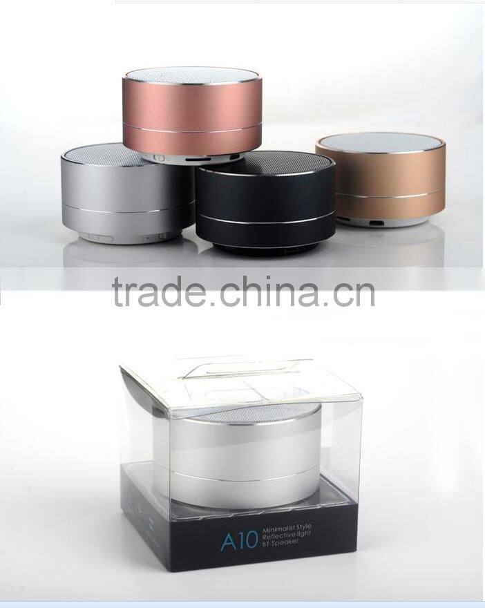 newest and high quality A10 metal bluetooth speaker with led light